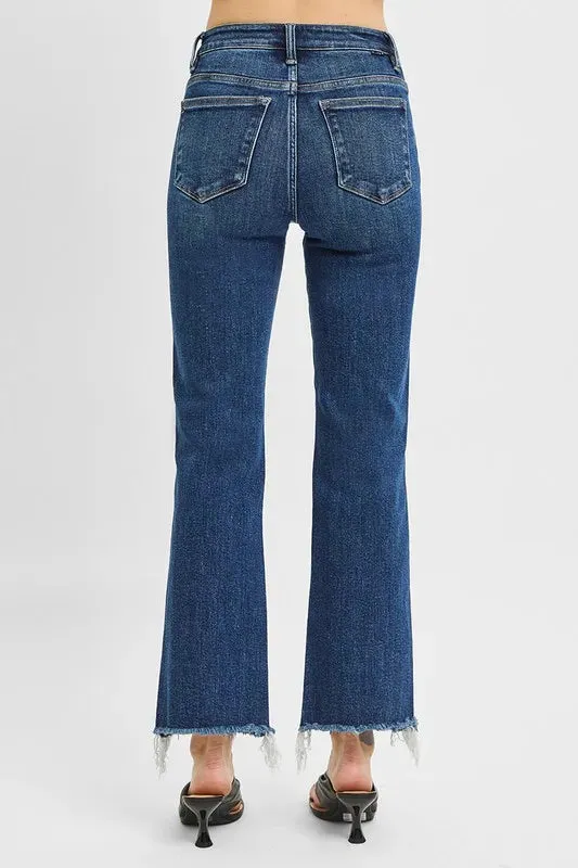 RISEN Tummy Control High Rise Crop Straight Raw Cut Hem Jeans sold by Charming Charlie product image thumbnail 4