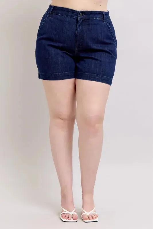 Judy Blue Plus Size High Waist Denim Shorts sold by Charming Charlie