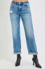 RISEN Plus Size iHigh Rise Ankle Boyfriend Distressed Jeans sold by Charming Charlie