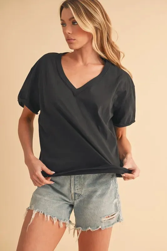Aemi+Co V-Neck Short Sleeve T-Shirt sold by Charming Charlie product image thumbnail 5
