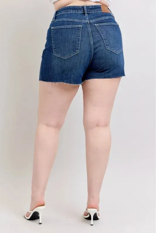 Judy Blue Plus Size High Waist Criss-Cross Waistband Denim Shorts sold by Charming Charlie product image thumbnail 5