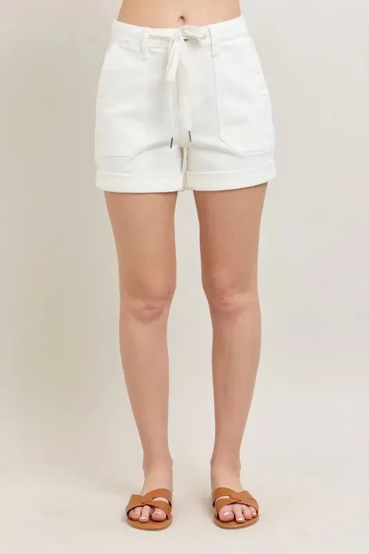 Judy Blue High Waist Cuff Denim Shorts sold by Charming Charlie product image thumbnail 2