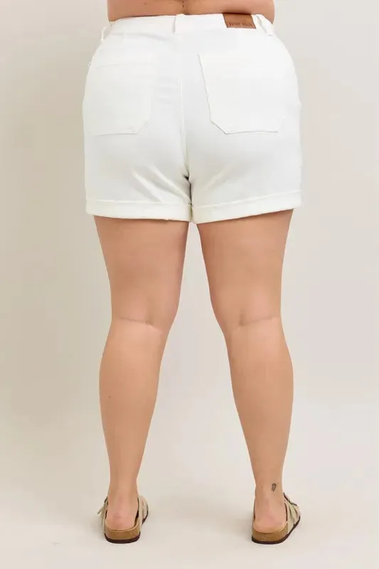 Judy Blue Plus Size High Waist Cuff Denim Shorts sold by Charming Charlie product image thumbnail 5