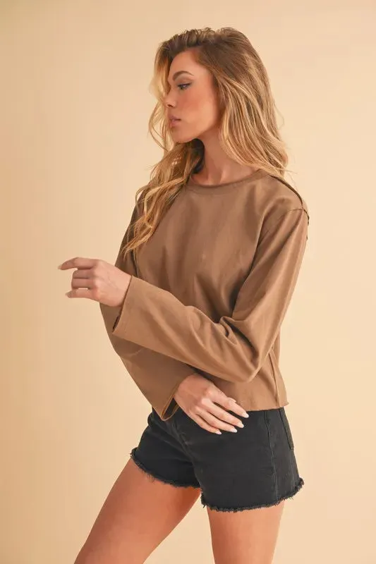 Aemi+Co Round Neck Long Sleeve T-Shirt sold by Charming Charlie product image thumbnail 2