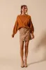 SO ME Scallop Buttoned Front Corduroy Mini Skirt sold by Charming Charlie