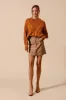 SO ME Scallop Buttoned Front Corduroy Mini Skirt sold by Charming Charlie