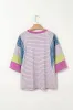 Stripe Floral Color Block Raw Edge Patchwork Top sold by Charming Charlie