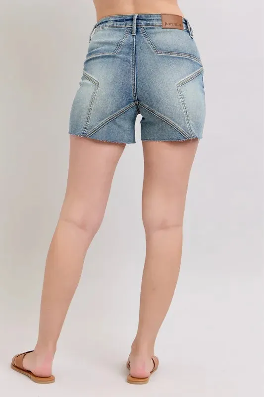 Judy Blue High Waist Star Seam Detail Denim Shorts sold by Charming Charlie product image thumbnail 3