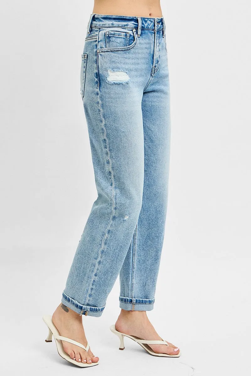 RISEN Full Size High Rise Ankle Boyfriend Distressed Jeans Plus Size sold by Charming Charlie product image thumbnail 5