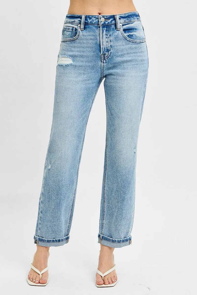RISEN Full Size High Rise Ankle Boyfriend Distressed Jeans Plus Size sold by Charming Charlie product image thumbnail 3