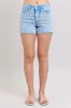 Judy Blue Mid Rise Garment Dyed Denim Shorts sold by Charming Charlie