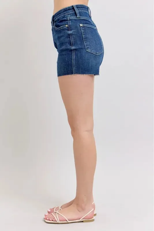 Judy Blue High Waist Criss-Cross Waistband Denim Shorts sold by Charming Charlie product image thumbnail 4