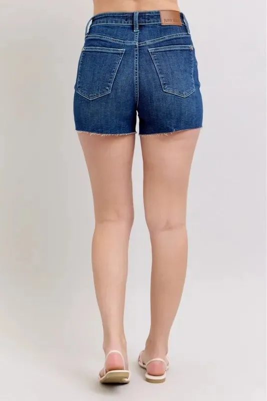 Judy Blue High Waist Criss-Cross Waistband Denim Shorts sold by Charming Charlie product image thumbnail 5