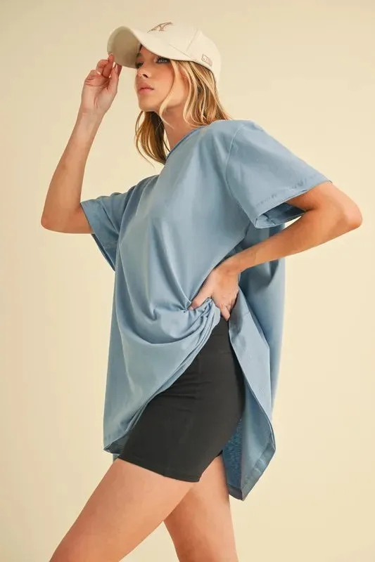 Aemi+Co Round Neck Short Sleeve Oversized T-Shirt sold by Charming Charlie product image thumbnail 4