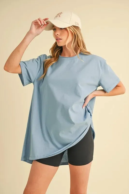 Aemi+Co Round Neck Short Sleeve Oversized T-Shirt sold by Charming Charlie product image thumbnail 2