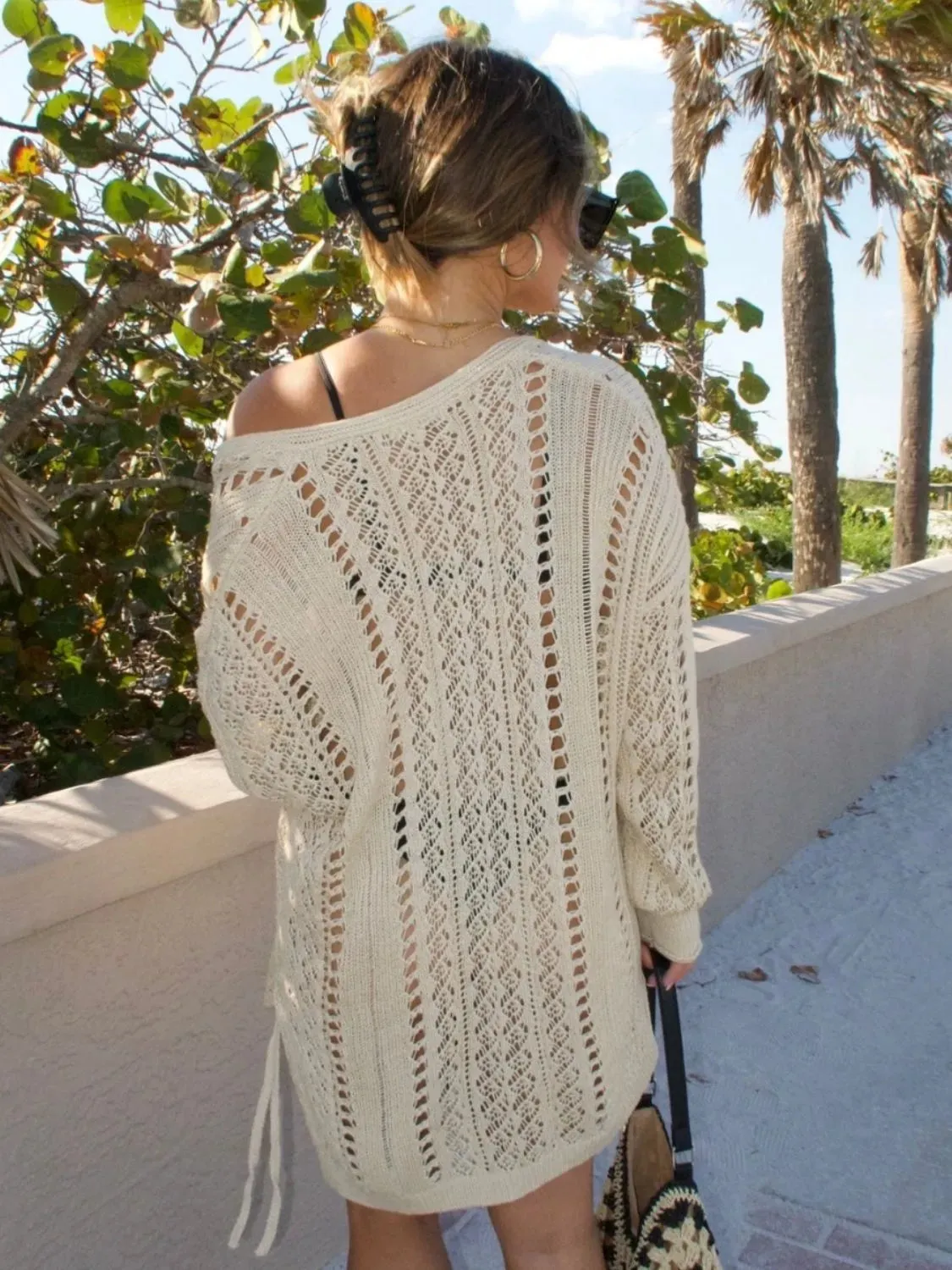 Openwork Long Sleeve Knit Cover Up sold by Charming Charlie product image thumbnail 2