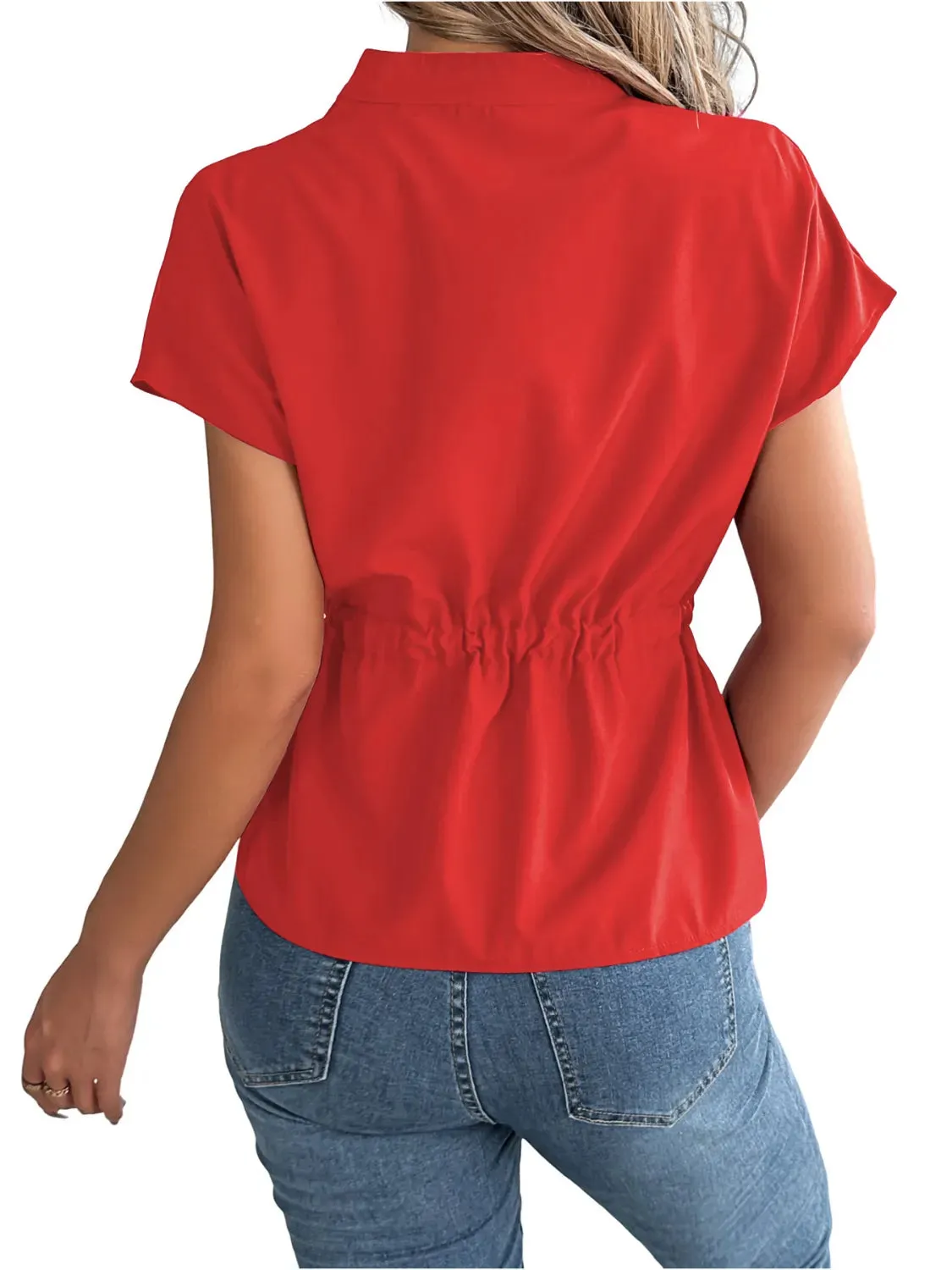 Notched Short Sleeve Blouse sold by Charming Charlie product image thumbnail 4