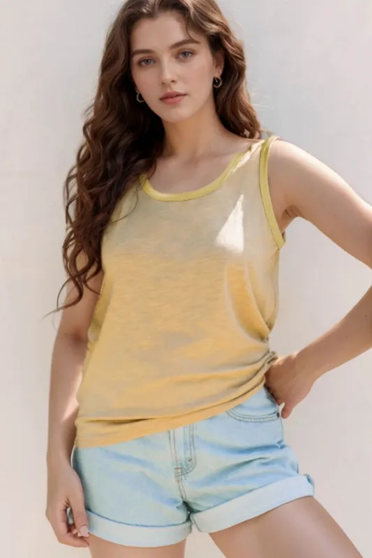 Round Neck Wide Strap Tank sold by Charming Charlie