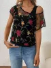 Floral Short Sleeve Sheer Top sold by Charming Charlie