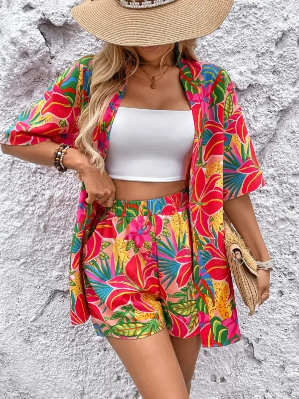 Printed Half Sleeve Top and Shorts Set sold by Charming Charlie