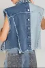 Pearl Detail Raw Hem Button Up Denim Vest sold by Charming Charlie