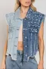 Pearl Detail Raw Hem Button Up Denim Vest sold by Charming Charlie