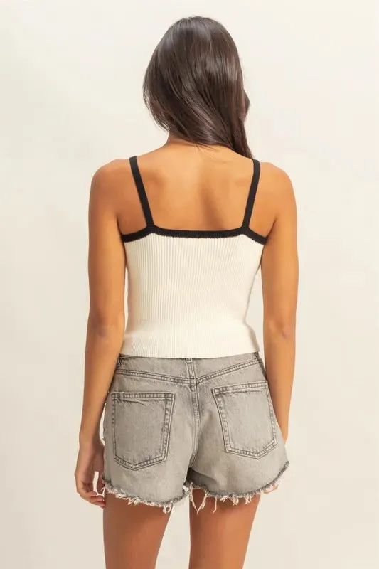 HYFVE Square Neck Ribbed Knit Cami sold by Charming Charlie product image thumbnail 3