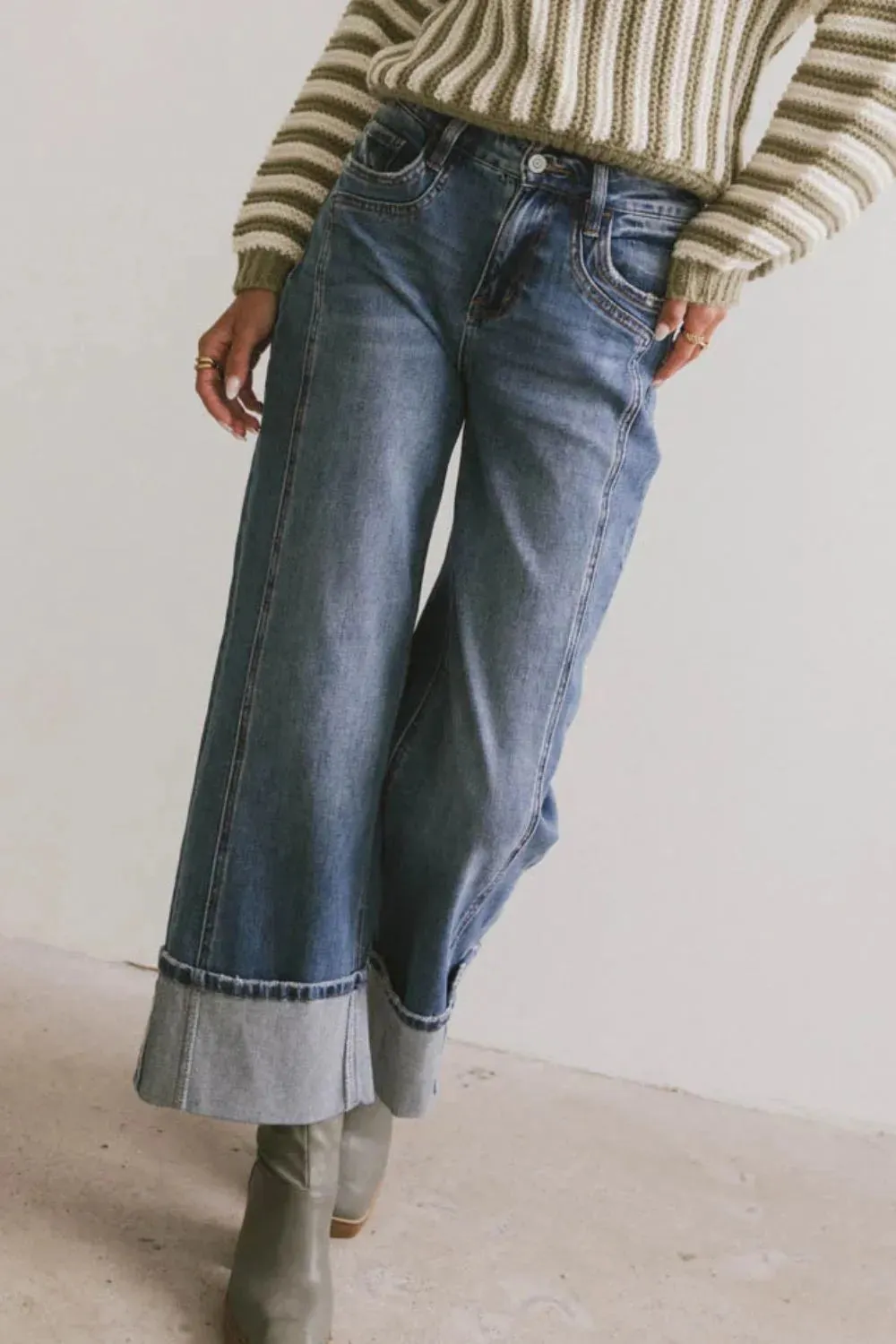 Wide Leg Cuff Jeans sold by Charming Charlie product image thumbnail 5