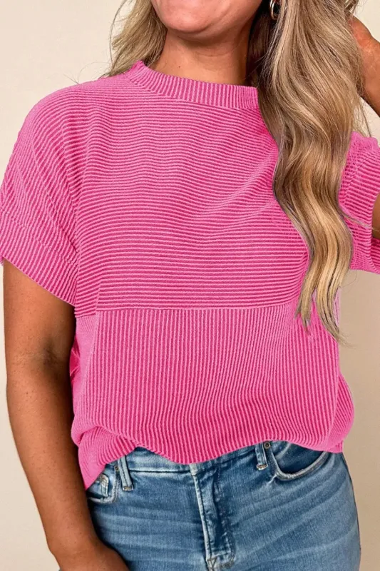 Mock Neck Short Sleeve T-Shirt sold by Charming Charlie