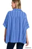 Zenana Woven Yarn-Dye Stripe Oversized Button Down Shirt sold by Charming Charlie