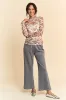 Davi & Dani Floral Print Mesh Long Sleeve Layering Top sold by Charming Charlie