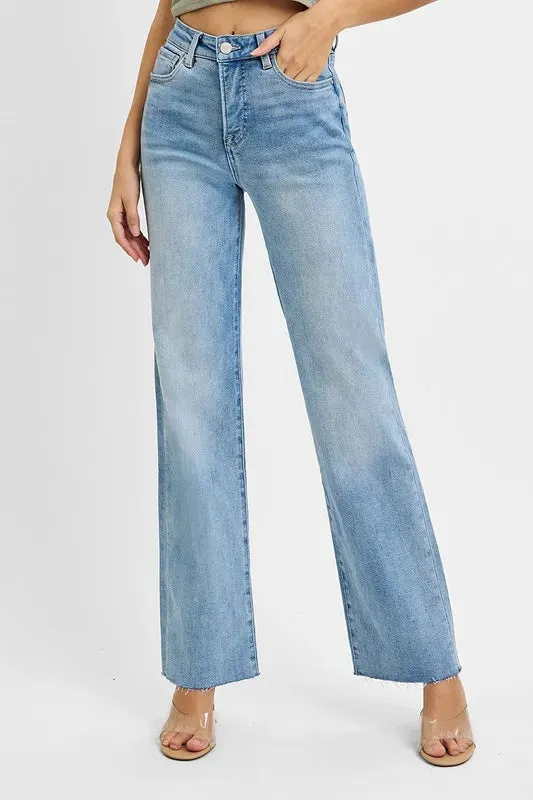 RISEN Tummy Control Rise Straight Jeans sold by Charming Charlie
