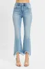 RISEN High Rise Crop Bootcut Fray Hem Jeans sold by Charming Charlie