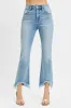 RISEN High Rise Crop Bootcut Fray Hem Jeans sold by Charming Charlie