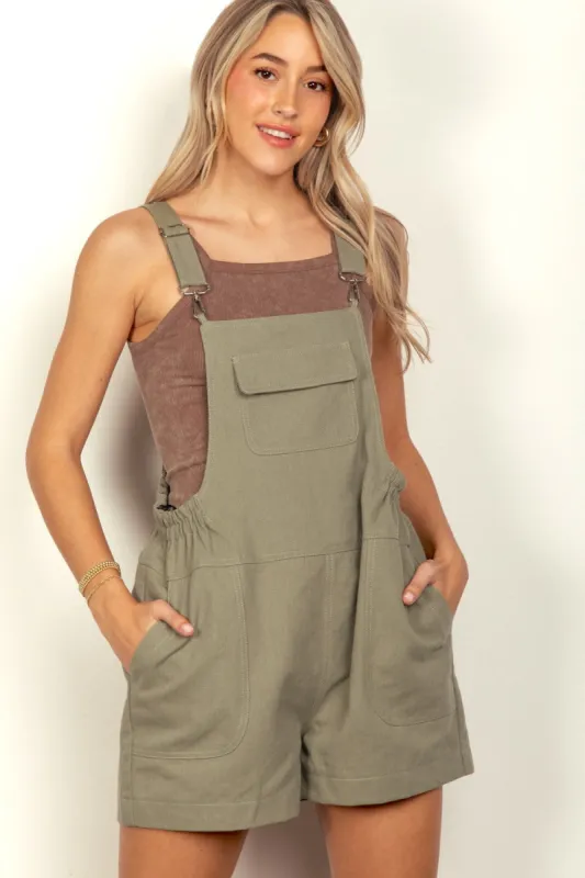 VERY J Adjustable Suspender Overalls with Pockets sold by Charming Charlie