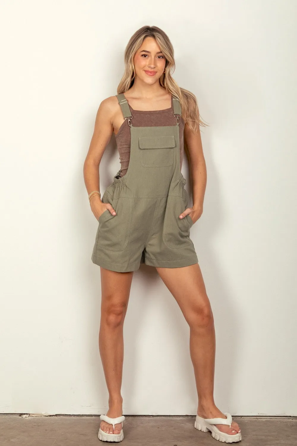 VERY J Adjustable Suspender Overalls with Pockets sold by Charming Charlie product image thumbnail 5