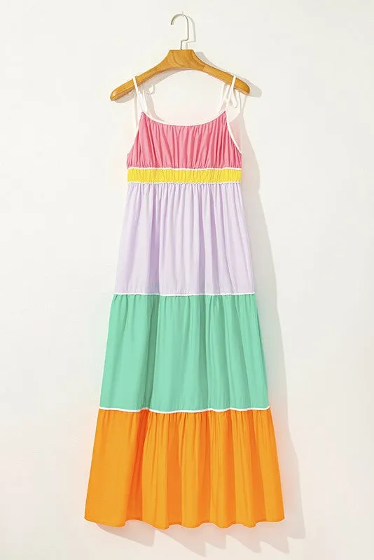 Cotton Color Tie Straps Block Maxi Dress sold by Charming Charlie product image thumbnail 4