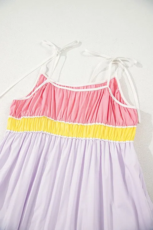 Cotton Color Tie Straps Block Maxi Dress sold by Charming Charlie product image thumbnail 5