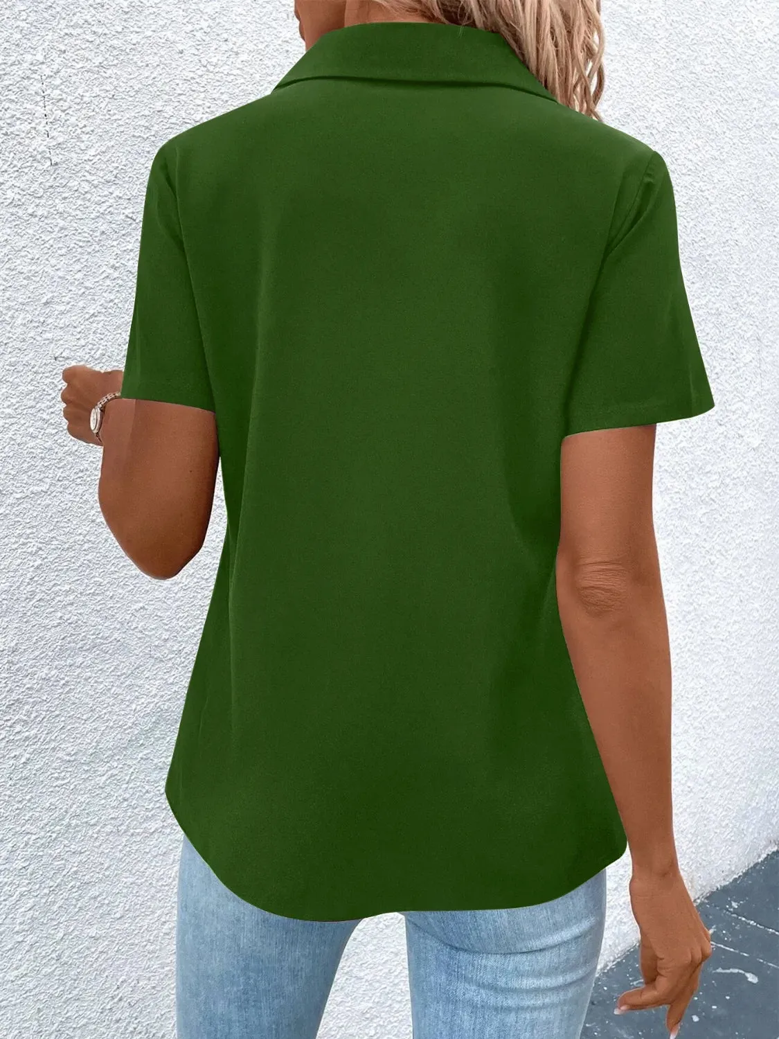 Zip Collar Short Sleeve Top sold by Charming Charlie product image thumbnail 2