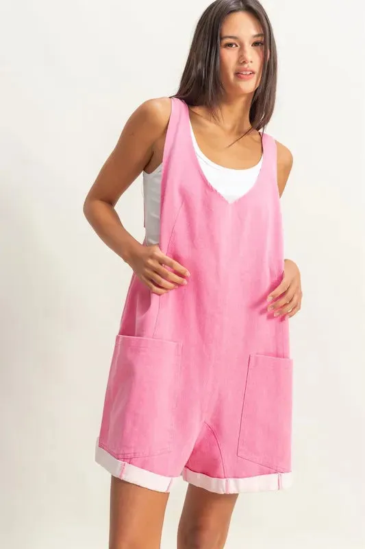 HYFVE V-Neck Pocket Detail Romper sold by Charming Charlie product image thumbnail 4