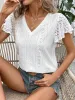 Eyelet V-Neck Flutter Sleeve Blouse sold by Charming Charlie