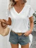 Eyelet V-Neck Flutter Sleeve Blouse sold by Charming Charlie