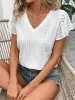 Eyelet V-Neck Flutter Sleeve Blouse sold by Charming Charlie