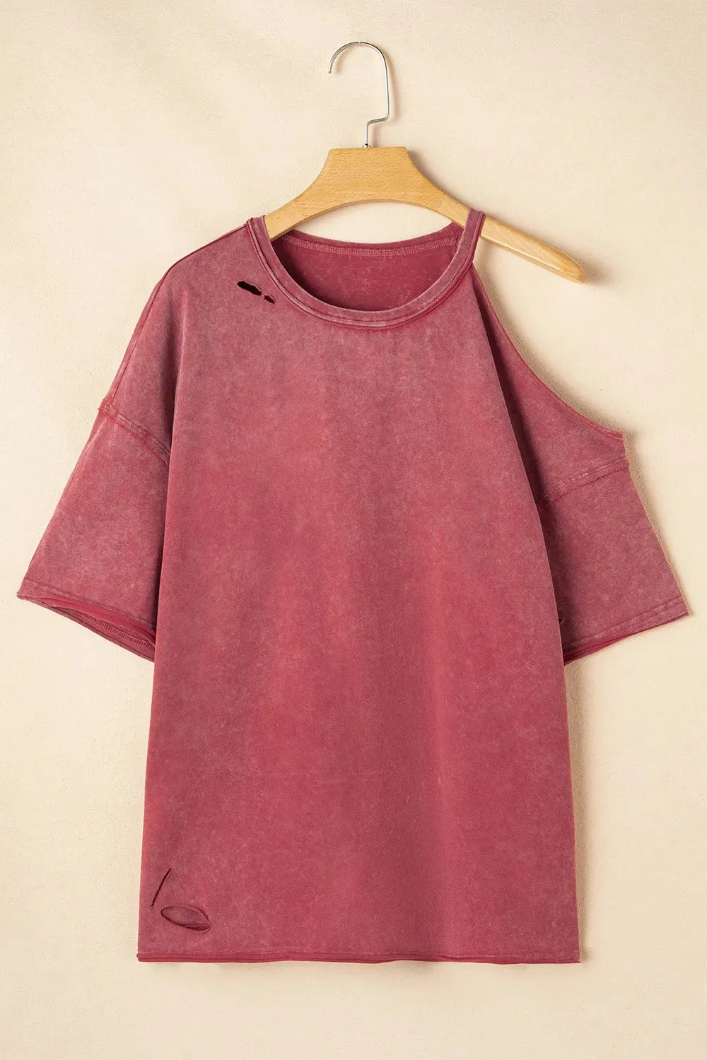 One Shoulder Half Sleeve Oversized Tunic T Shirt sold by Charming Charlie product image thumbnail 3