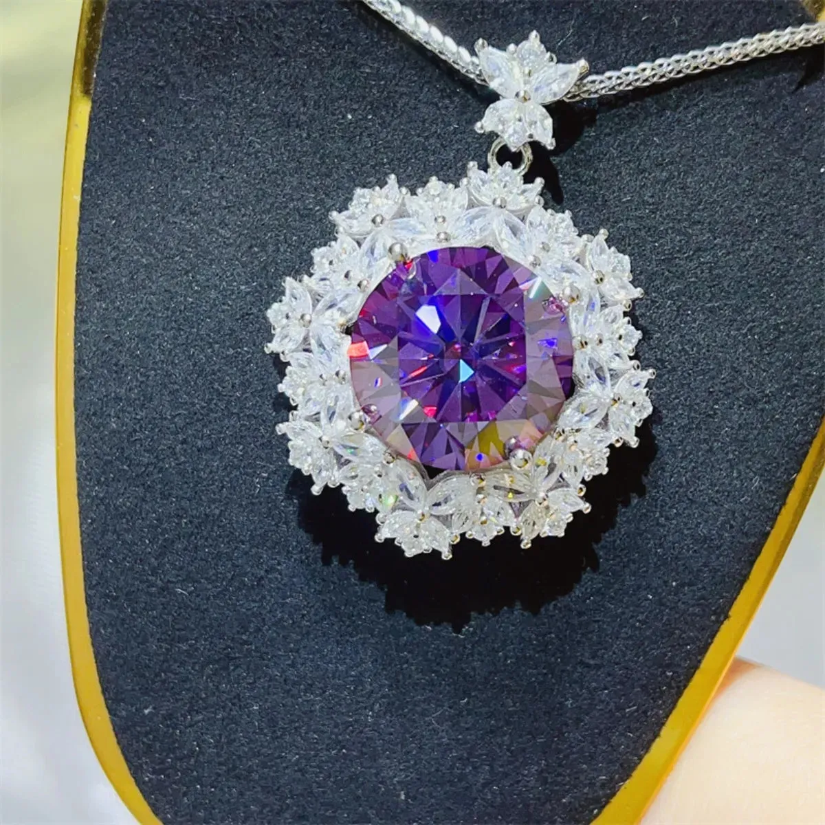 10 Carat Moissanite 925 Sterling Silver Necklace sold by Charming Charlie product image thumbnail 2