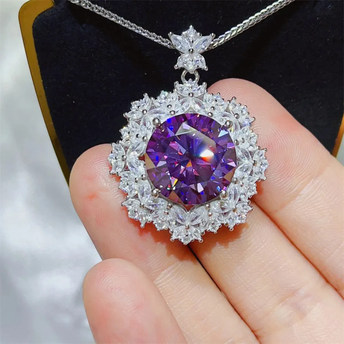 10 Carat Moissanite 925 Sterling Silver Necklace sold by Charming Charlie product image thumbnail 3