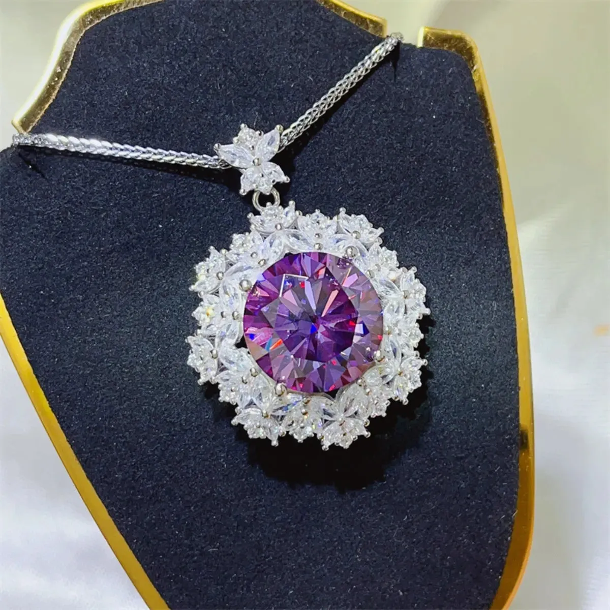 10 Carat Moissanite 925 Sterling Silver Necklace sold by Charming Charlie
