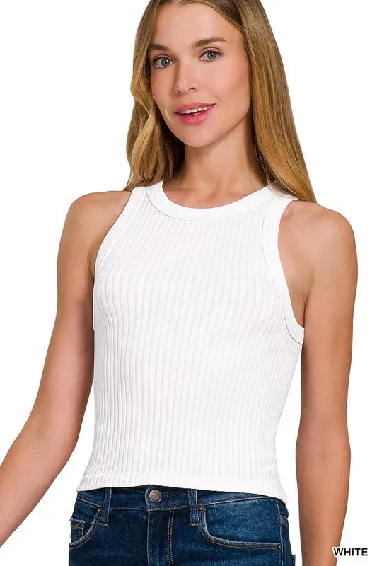 Zenana Seamless Ribbed Crop Tank sold by Charming Charlie