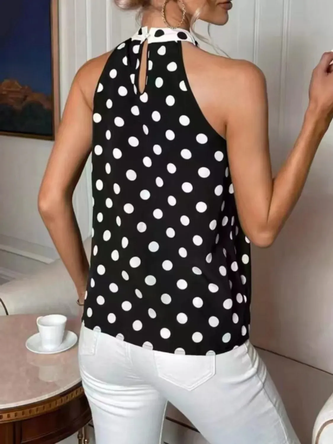 Polka Dot Tie Front Cami sold by Charming Charlie product image thumbnail 5
