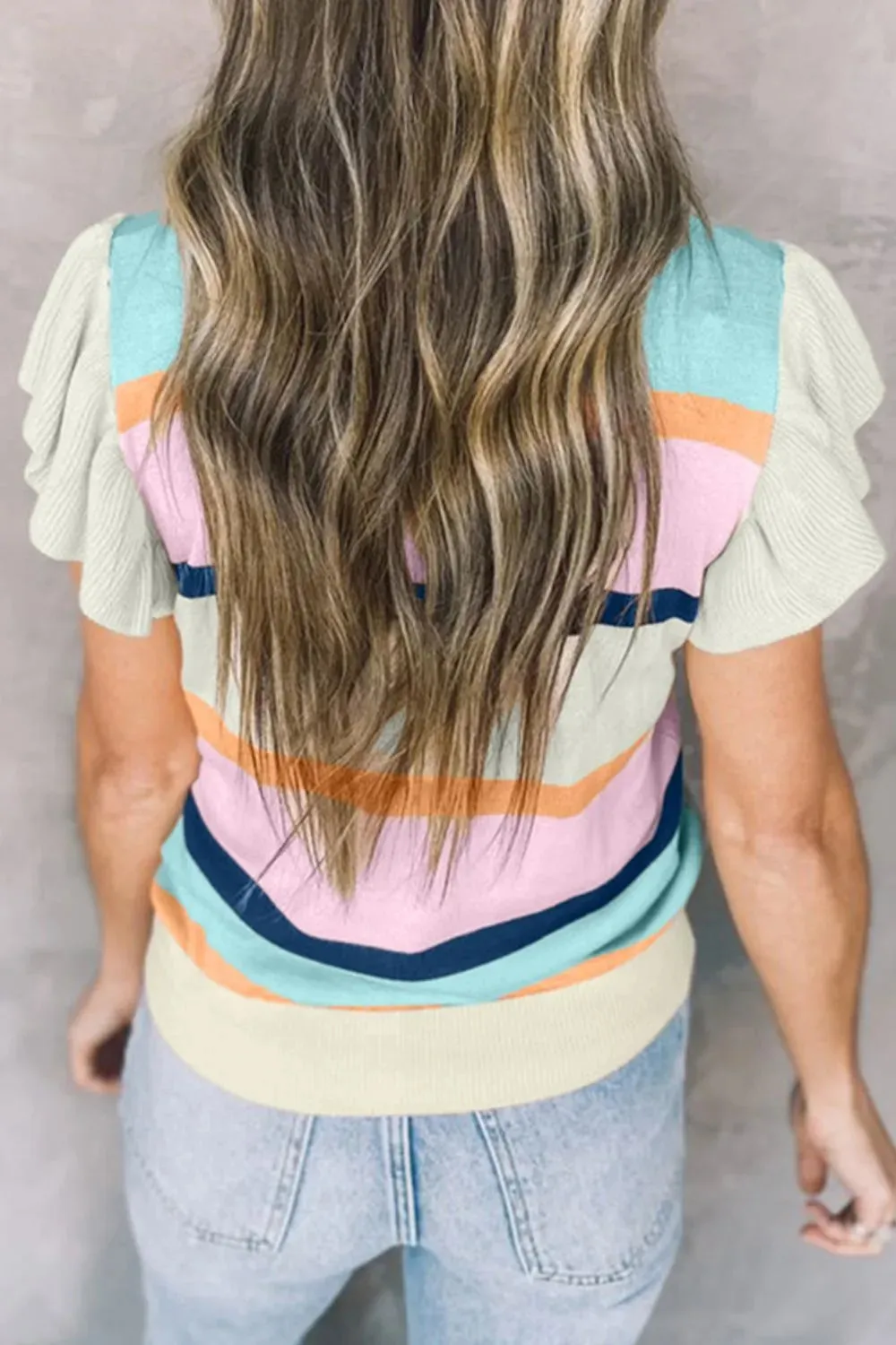 Color Block Round Neck Cap Sleeve Knit Top sold by Charming Charlie product image thumbnail 2